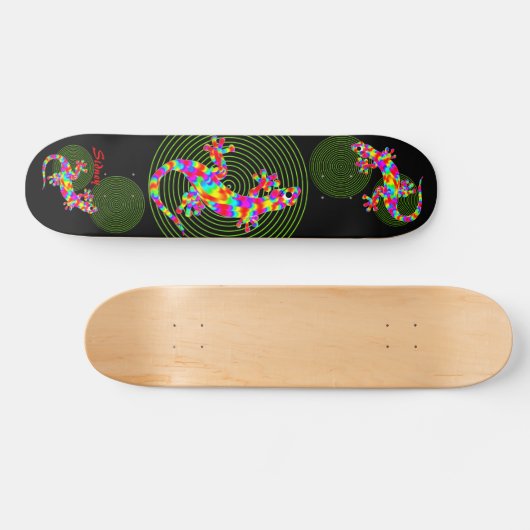 Sidney Salamander Green Circles Skateboard Deck (Horizontal)