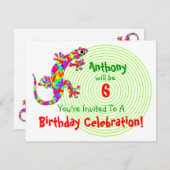 Sidneysalamander-Geburtstags-Party Einladung (Vorne/Hinten)