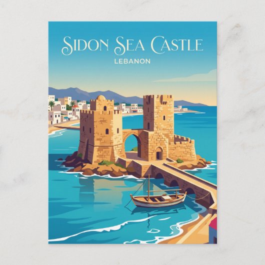Sidon-Seeburg Libanon Postkarte (Vorderseite)