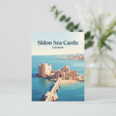 Sidon-Seeburg Libanon Postkarte (Stehend Vorderseite)