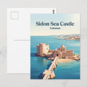 Sidon-Seeburg Libanon Postkarte (Vorne/Hinten)