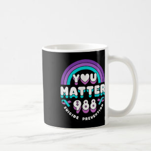 Sie 988 Regenbogenband für Suizidpräventionsbewuss Kaffeetasse