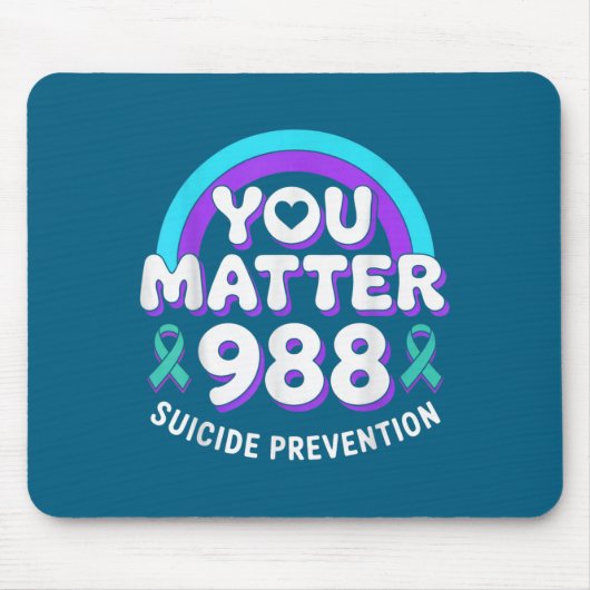 Sie 988 Suizidpräventions-Bewusstseins-Regenbogenb Mousepad (Vorne)