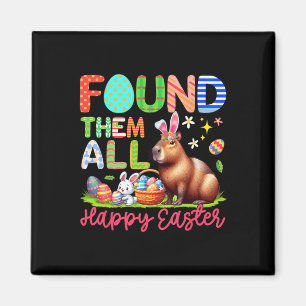 Sie Alle Glücklich Ostern Hase Capyra Eier Skizze Magnet