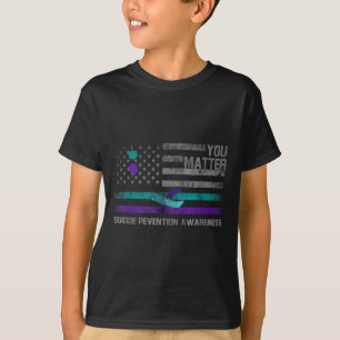 Sie Amerikanische Flagge Suizidpräventionsbewussts T-Shirt