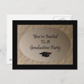 Sie&apos sind zu einer Graduiertenparty eingeladen Einladungspostkarte (Vorne/Hinten)