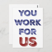 Sie arbeiten für patriotischen Protest der USA nac Postkarte (Vorne/Hinten)