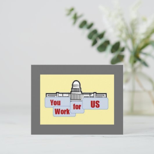 Sie arbeiten für uns postkarte (Stehend Vorderseite)