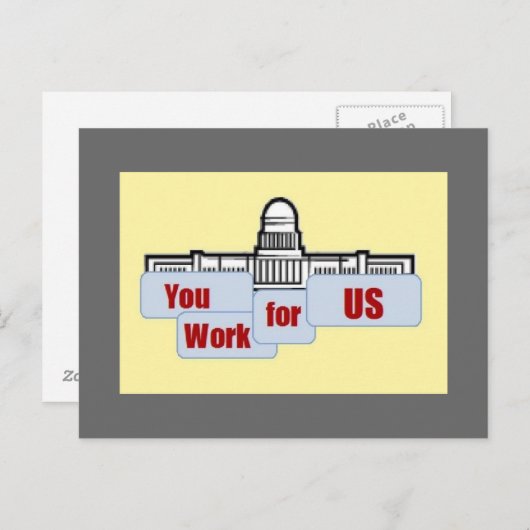 Sie arbeiten für uns postkarte (Vorne/Hinten)