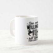 Sie arbeitet bereitwillig Labrador Tech Labortechn Kaffeetasse (Vorderseite Links)