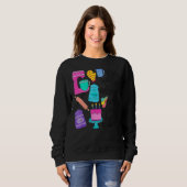 Sie arbeitet bereitwillig mit ihren Hands Sprichwö Sweatshirt (Vorne ganz)