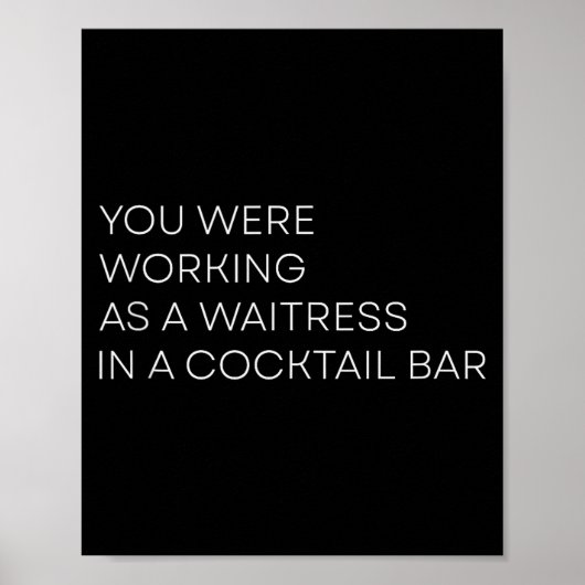 Sie arbeiteten als Kellnerin in einem Tail Bar Tan Poster (Vorne)
