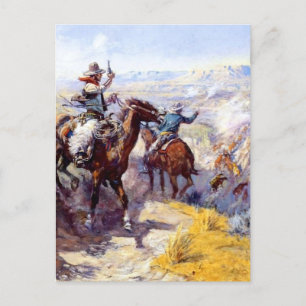 „Sie ausrauchend“ Westliche Kunst von Charles M. R Postkarte