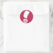 Sie Ausrufezeichen für weißes Design Runder Aufkleber (Tasche)