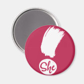 Sie Ausrufung White Design Magnet (Vorderseite/Rückseite)