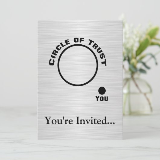 Sie außerhalb des Kreises des Vertrauens Einladung (Stehend Vorderseite)