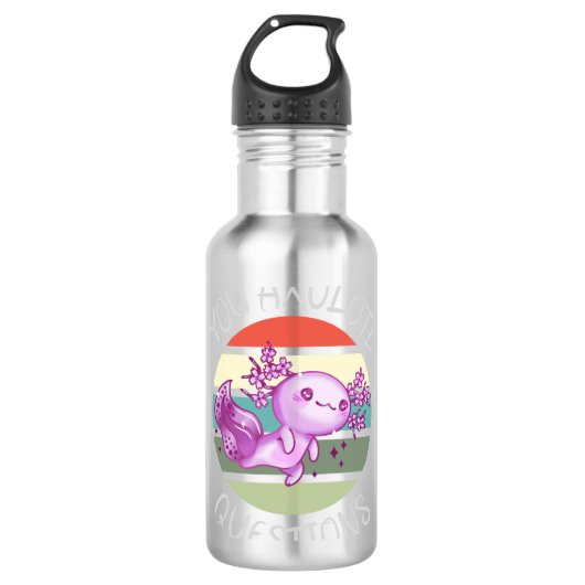 Sie axolotale Fragen Edelstahlflasche (Vorderseite)