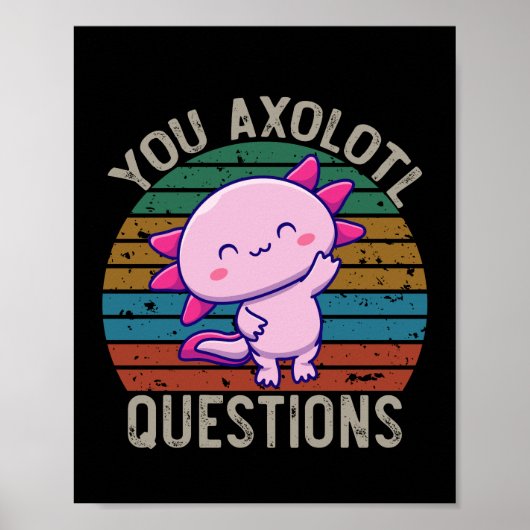 Sie Axolotl Questions Retro 90er Vintag Sunset Poster (Vorne)