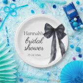 Sie band den Knoten schwarzen Bogen Elegantes Brau Pappteller (Party)