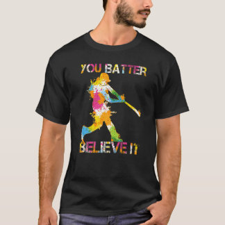 Sie Batter glauben, dass Baseball Batter Pun vorha T-Shirt