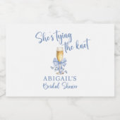 SIE BAUT DAS KNOCHEN BLAUE BRAUTPARTY SCHAUMWEINETIKETT (Einzelnes Label)