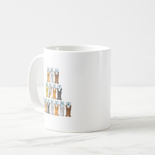 Sie beendigten zu rauchen, Cartoon-Katzen Kaffeetasse (Vorderseite Links)