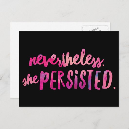 Sie beharrte auf 2 Postkarten (Vorne/Hinten)