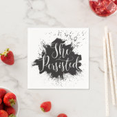 Sie beharrte auf Cocktail Napkin Serviette (Beispiel)