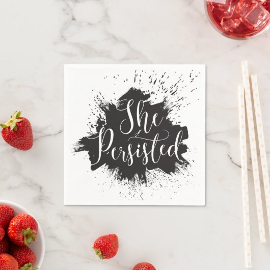 Sie beharrte auf Cocktail Napkin Serviette (Beispiel)