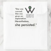 Sie beharrte auf dem Aufkleber-Quadrat Quadratischer Aufkleber (Tasche)