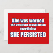 Sie beharrte auf der Postkarte (Vorne/Hinten)