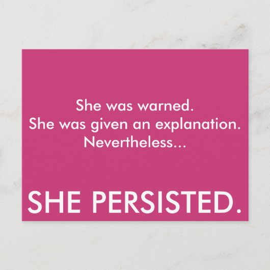Sie beharrte darauf. postkarte (Vorderseite)
