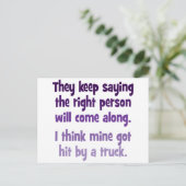 Sie behielt Sprichwort, dass die richtige Person k Postkarte (Stehend Vorderseite)