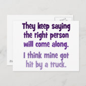 Sie behielt Sprichwort, dass die richtige Person k Postkarte (Vorne/Hinten)