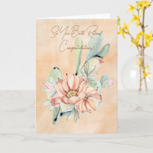 Sie beide ermahnt Watercolor Cactus Karte (Gelbe Blume)