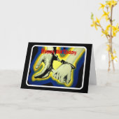 "Sie beißt ihren Lip" Geburtstagskarte Karte (Gelbe Blume)