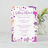Sie bekommt heftigen Spaß Reittiere Brautparty Einladung (Stehend Vorderseite)