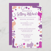 Sie bekommt heftigen Spaß Reittiere Brautparty Einladung (Vorne/Hinten)