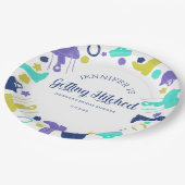 Sie bekommt heftigen Spaß Reittiere Brautparty Pappteller (Schrägansicht)