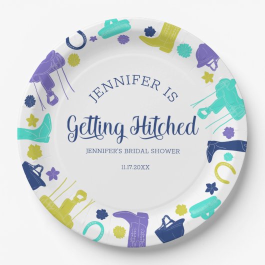 Sie bekommt heftigen Spaß Reittiere Brautparty Pappteller (Vorderseite)