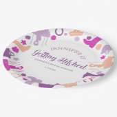 Sie bekommt heftigen Spaß Reittiere Brautparty Pappteller (Schrägansicht)