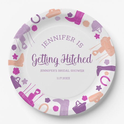 Sie bekommt heftigen Spaß Reittiere Brautparty Pappteller (Vorderseite)