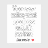 Sie bemerken nie einen maßgeschneiderten Vinyl Sti Aufkleber (Blatt)