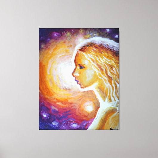 Sie beobachtet die Sterne Leinwanddruck (Vorderseite)