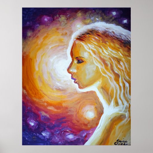 Sie beobachtet die Sterne Poster (Vorne)