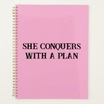 Sie besiegt mit einem Motivierend Planer