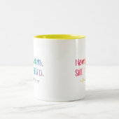 Sie bestand Aquarell-Typografie-Feminist fort Zweifarbige Tasse (Mittel)