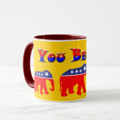 Sie Betcha! U. modernisierte GOP-Elefanten Tasse (Vorderseite Links)