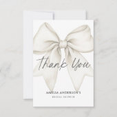 Sie binden das Brautparty des weißen Bowes Dankeskarte (Vorderseite)