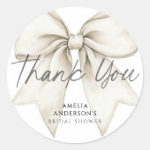 Sie binden das Brautparty des weißen Bowes Runder Aufkleber (Vorderseite)